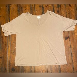 BKE Women's Beige Short Sleeve Tee